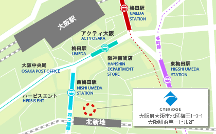 大阪駅からの地図